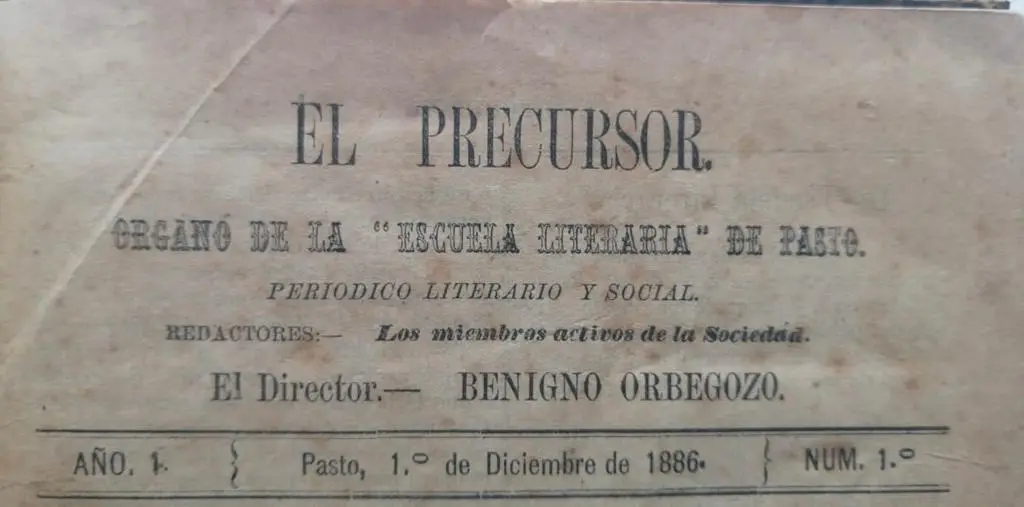 “El precursor”: órgano de la escuela literaria de Pasto
