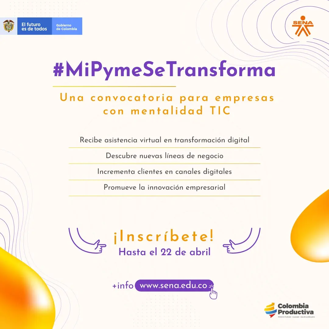 La cámara de comercio de Pasto invita a los empresarios a participar de la convocatoria Sena “Mipyme se transforma 2022”