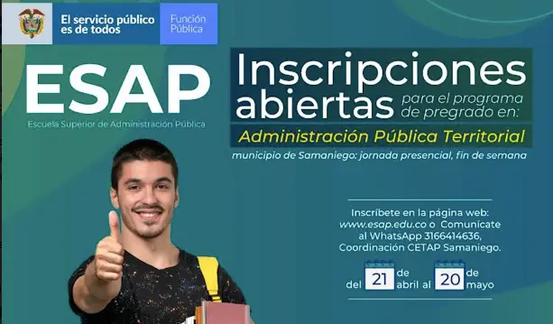 La ESAP, Territorial Nariño – Alto Putumayo, abre inscripciones para los programas de pregrado en Pasto y Samaniego, y postgrado en Sibundoy.