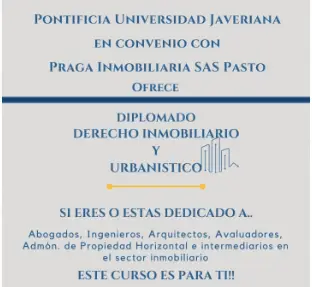 Diplomado en Derecho Inmobiliario y Urbanístico en Pasto.