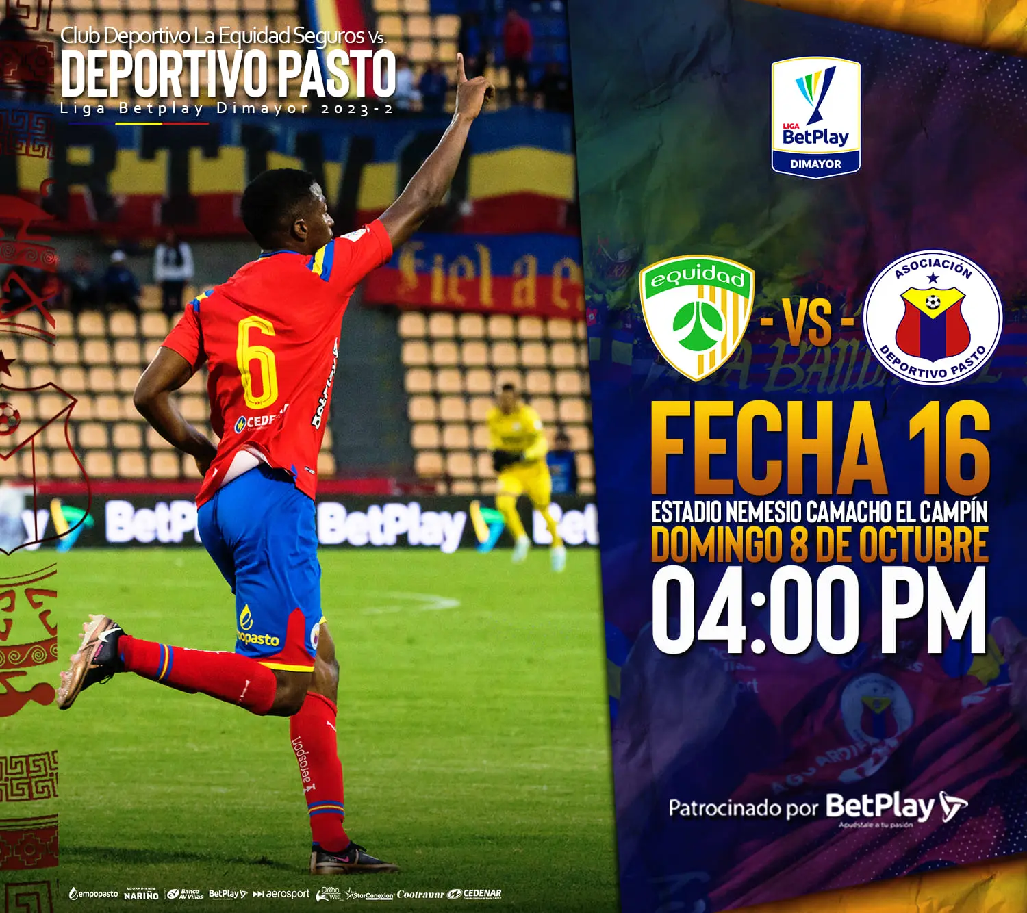 Emocionante encuentro en Bogotá entre Pasto y Equidad Seguros en la fecha 16 de la Liga Betplay