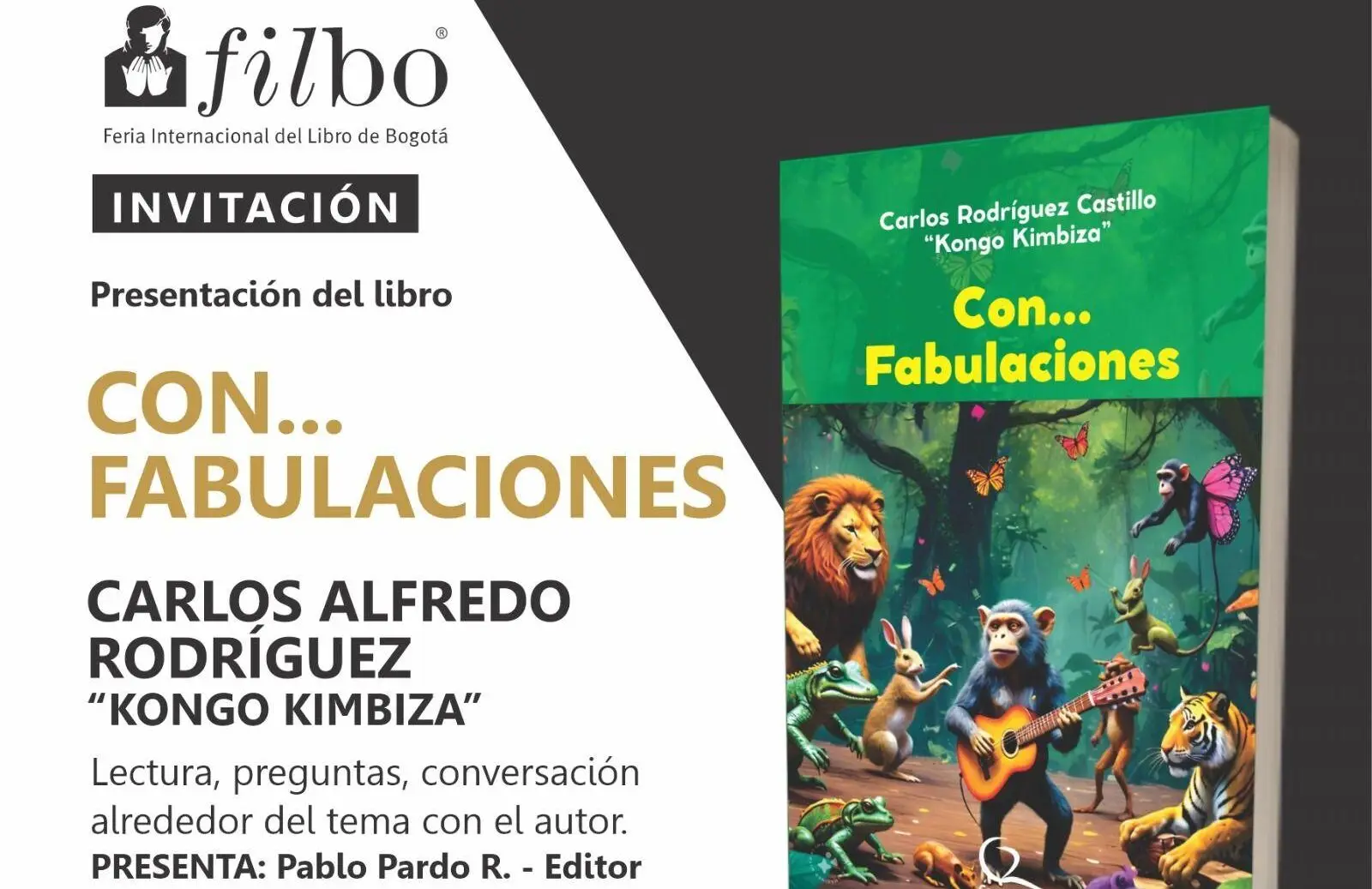 Carlos Rodríguez “Kongo Kimbiza” presentará su nuevo libro Con…fabulaciones en la FILBo 2025