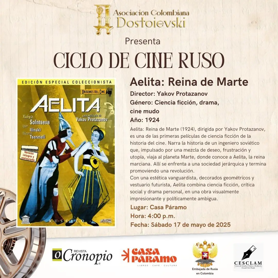 El clásico del cine ruso “Aelita: Reina de Marte” llega a Casa Páramo en Pasto