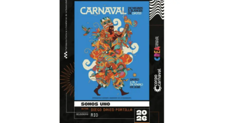 El Carnaval de Negros y Blancos ya tiene afiche oficial para la versión 2026